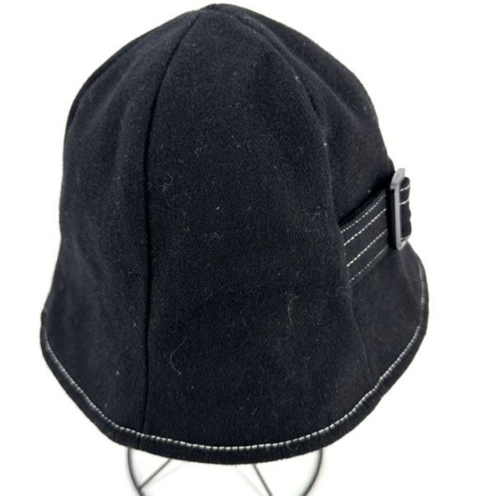 Vintage 40s-50s Wool Black winter Fedora Buckle bucket Hat classic‎ classy style - Picture 3 of 7